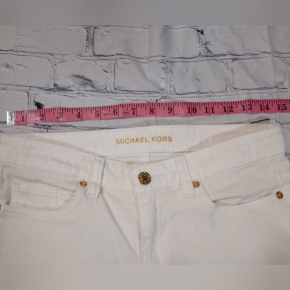 Michael Kors Izzy Cropped Skinny Jeans Women's Size 8 White - Picture 2 of 5